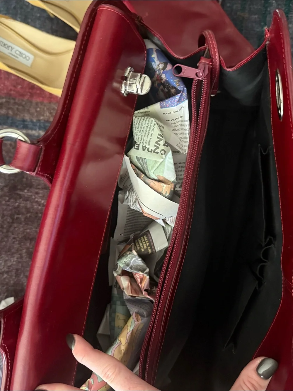 American Vintage Red Leather Laptop Bag